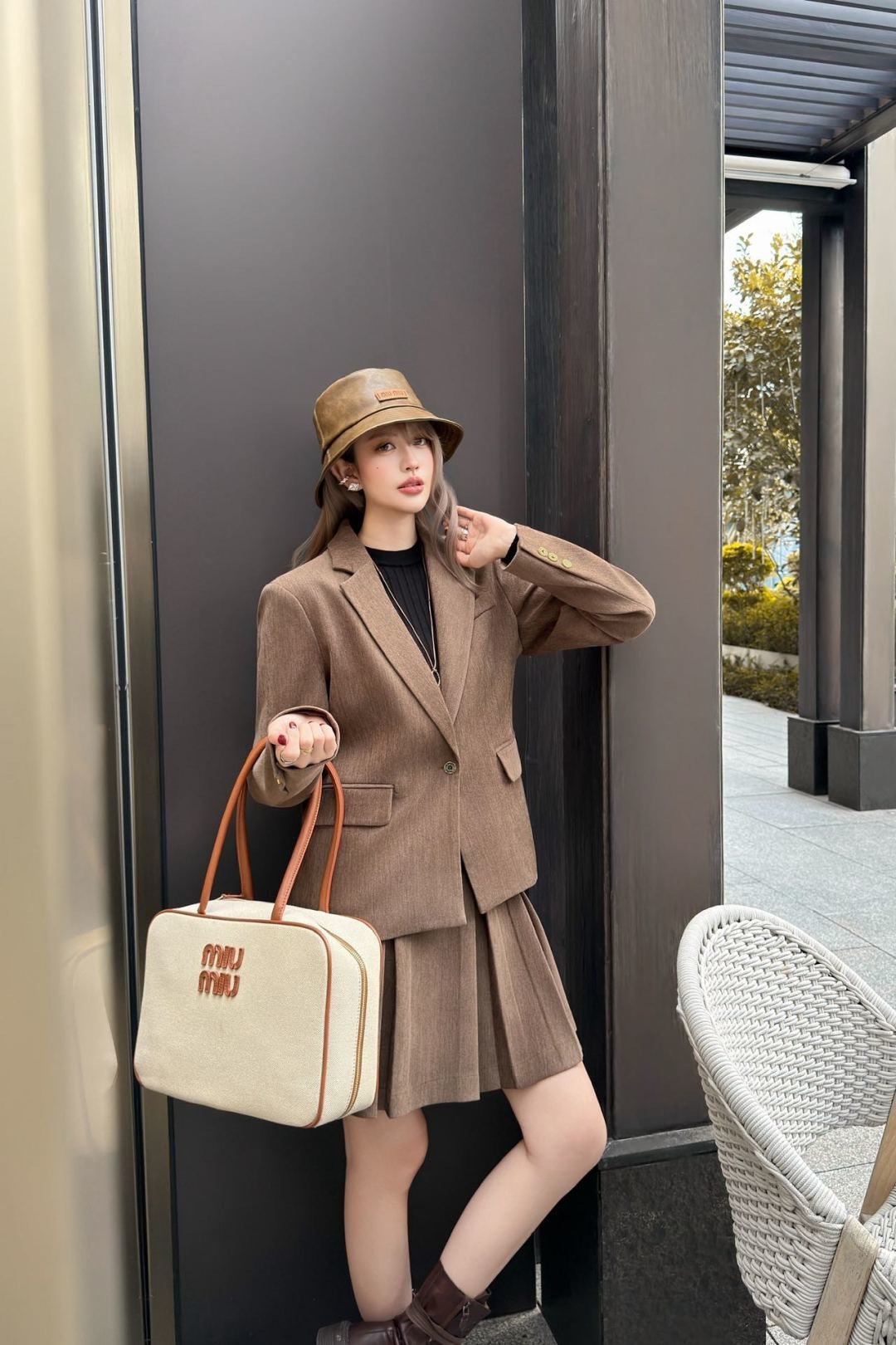 Miu NEW suit jacket pleated skirts