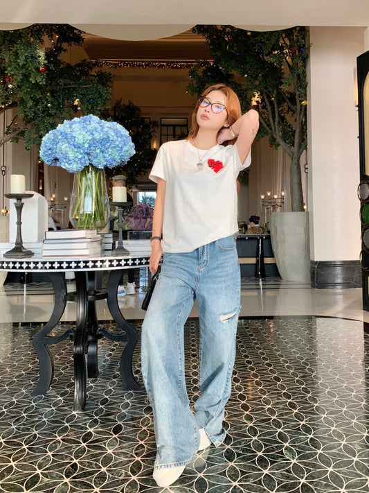 CD NEW heart print t-shirt