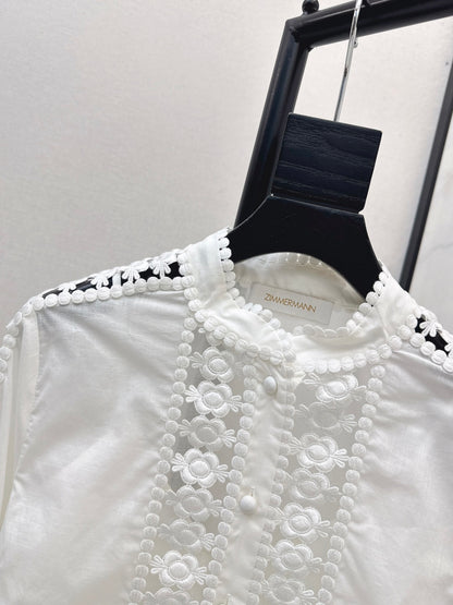 Zimm NEW  contract lace trim shirts