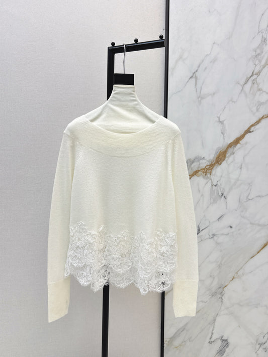 Es NEW embroidery lace sweater