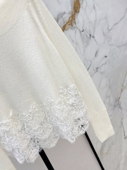 Es NEW embroidery lace sweater