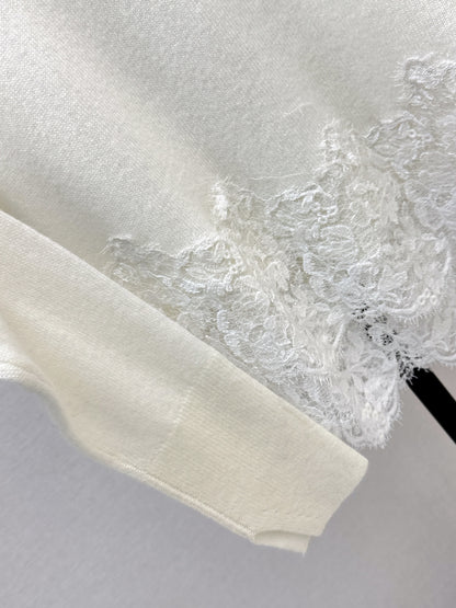 Es NEW embroidery lace sweater