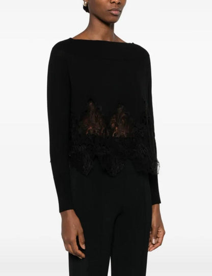 Es NEW embroidery lace sweater