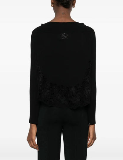 Es NEW embroidery lace sweater