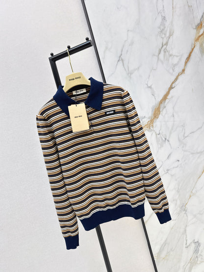 Miu NEW stripe polo shirts