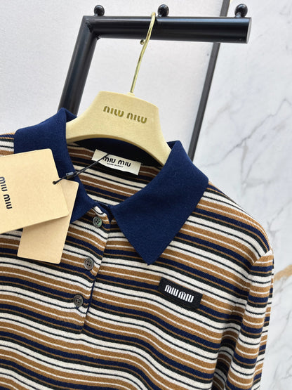 Miu NEW stripe polo shirts