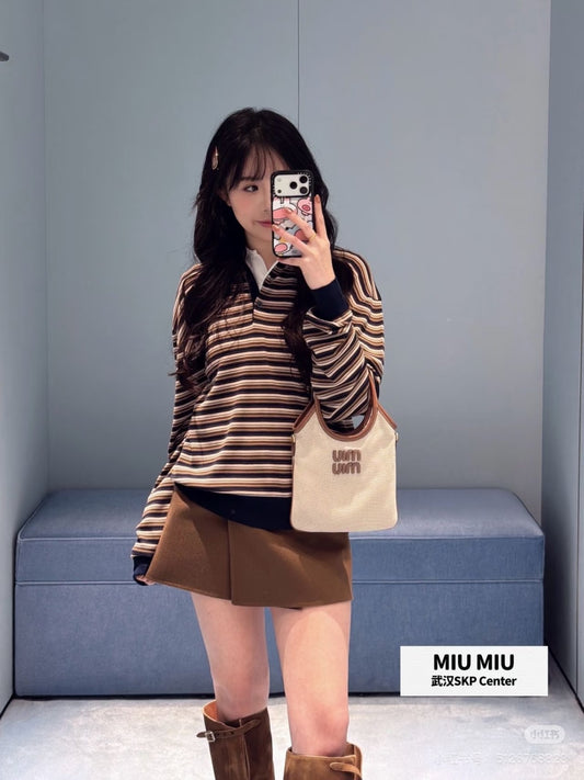 Miu NEW stripe polo shirts