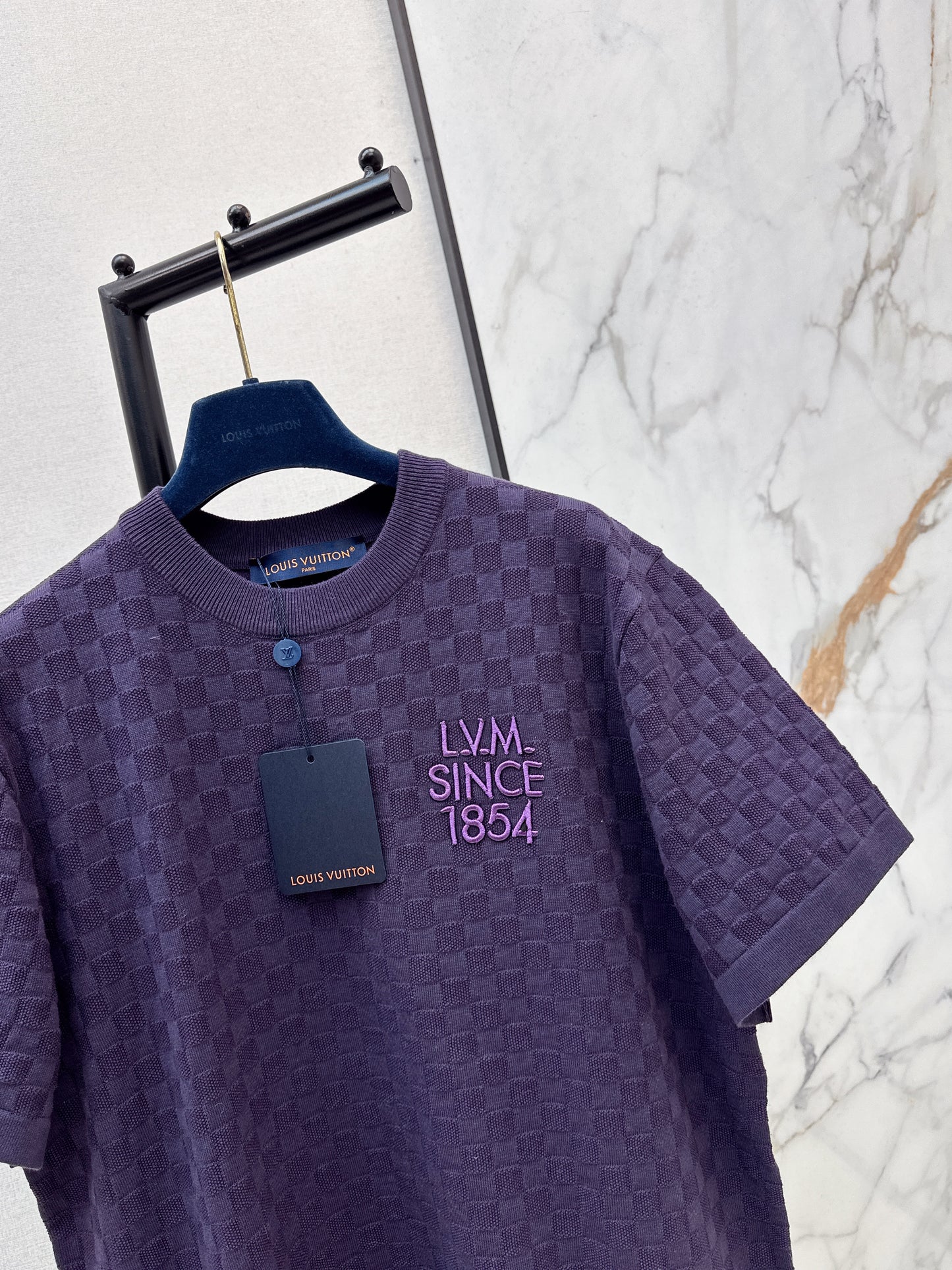 Louis NEW check embroidery t-shirt