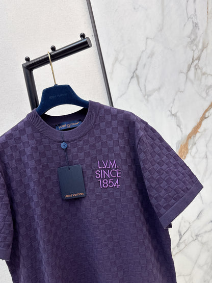 Louis NEW check embroidery t-shirt
