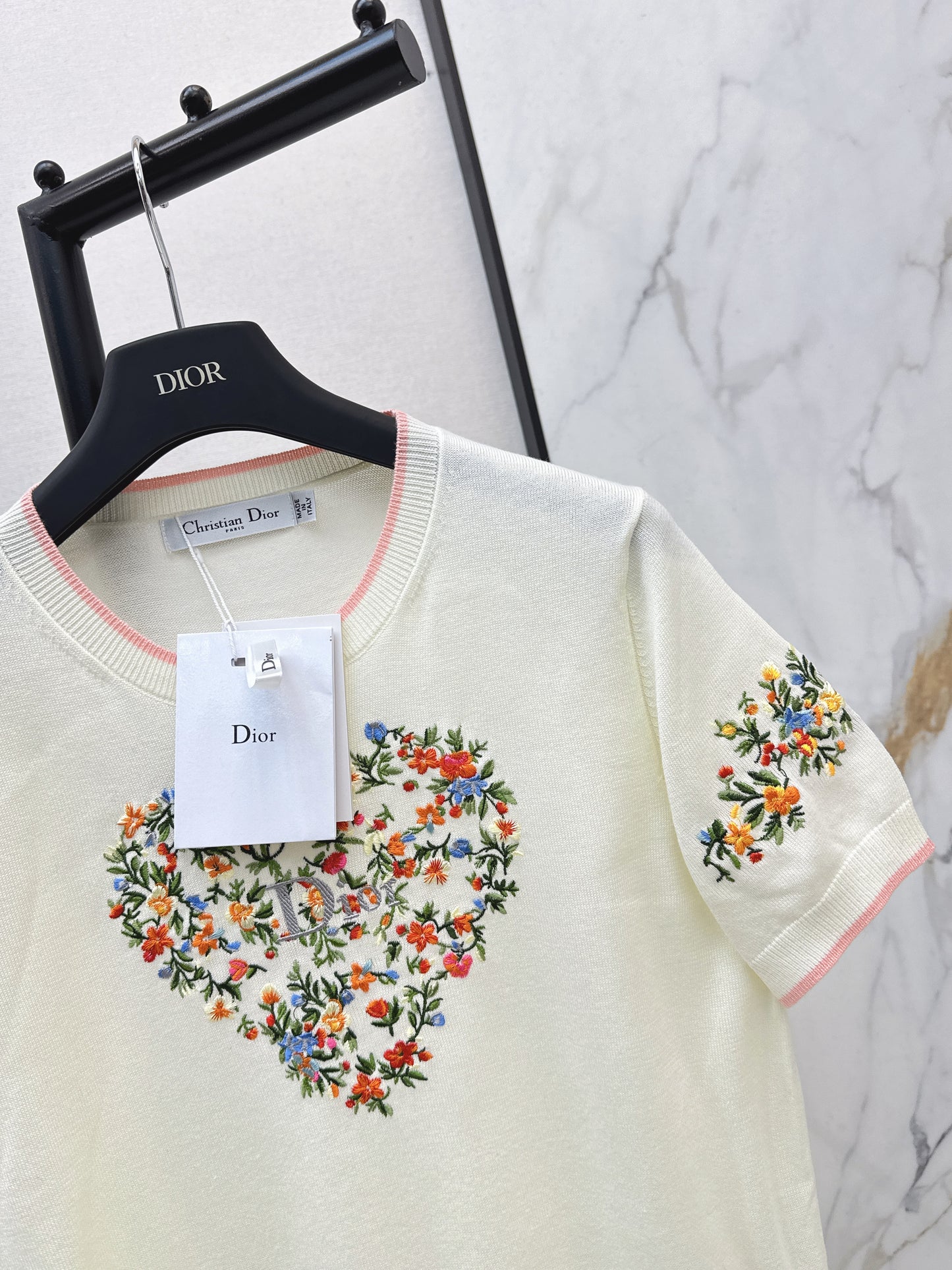 CD NEW embroidered short-sleeved sweater