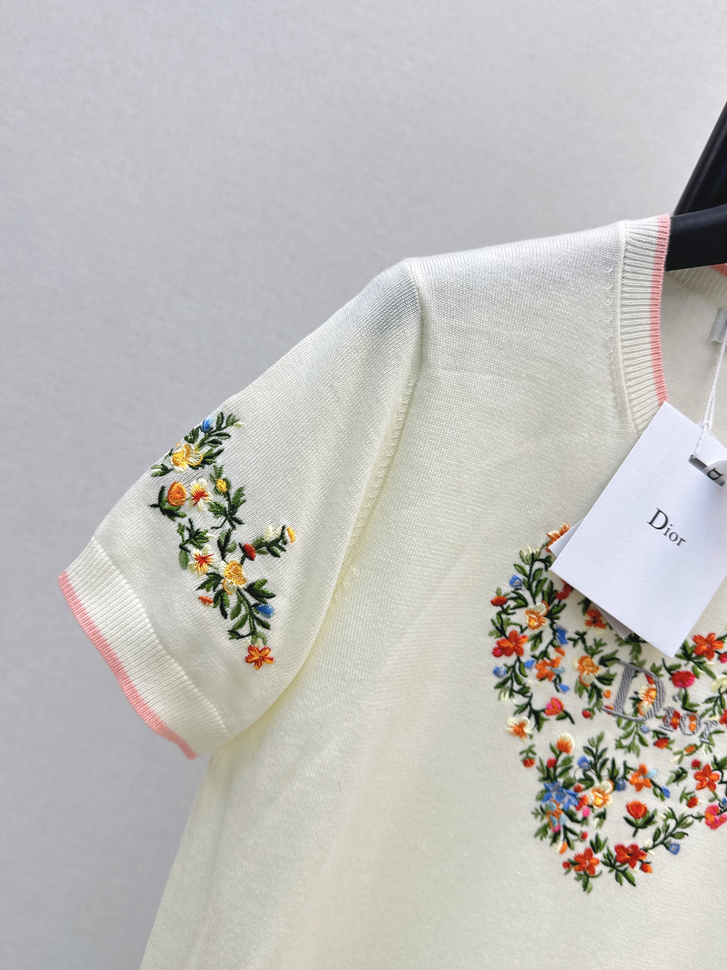 CD NEW embroidered short-sleeved sweater