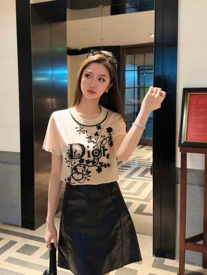 CD NEW 3d embroidery beading t-shirts