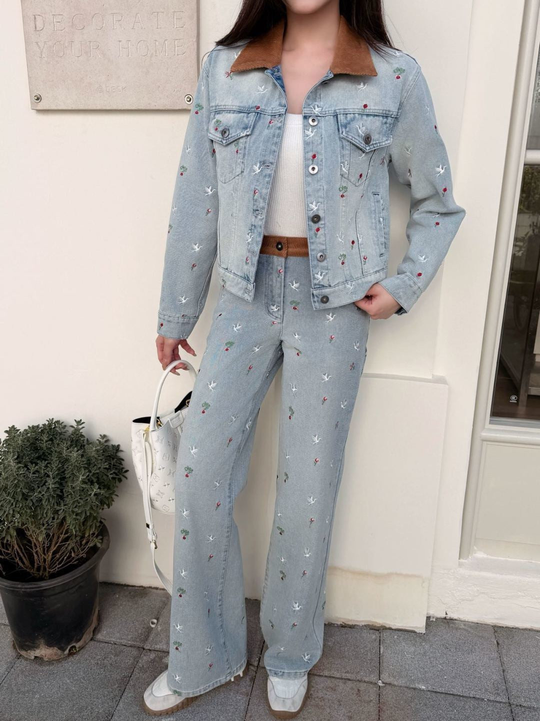 CD NEW embroidery straight jeans