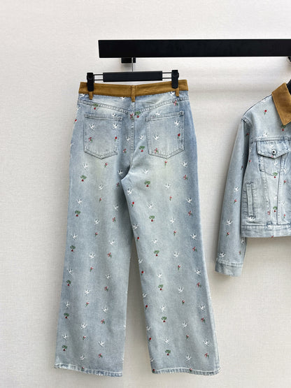 CD NEW embroidery straight jeans