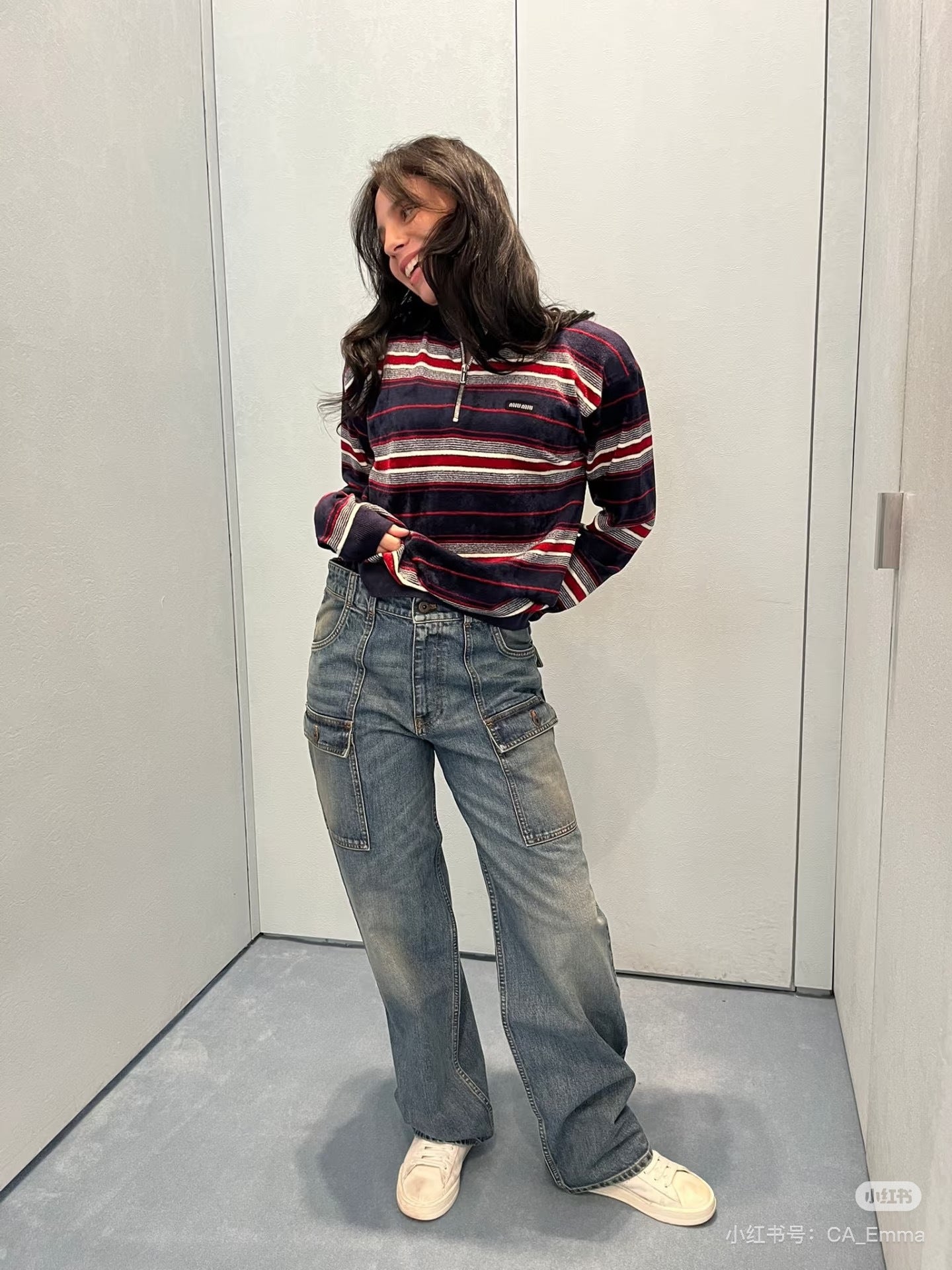 Miu NEW stripe knitted sweater