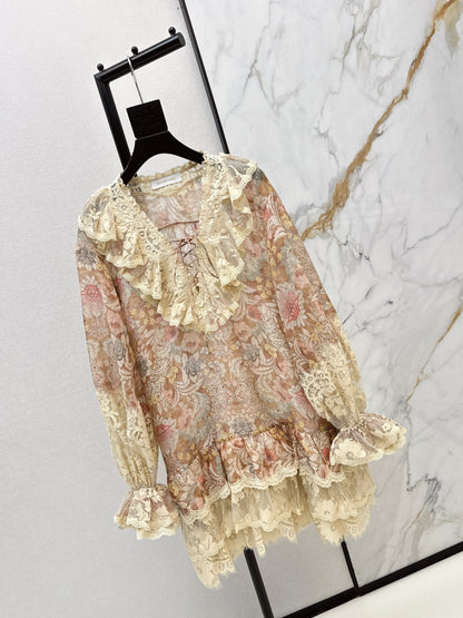 Zimm NEW lace contract flower dress