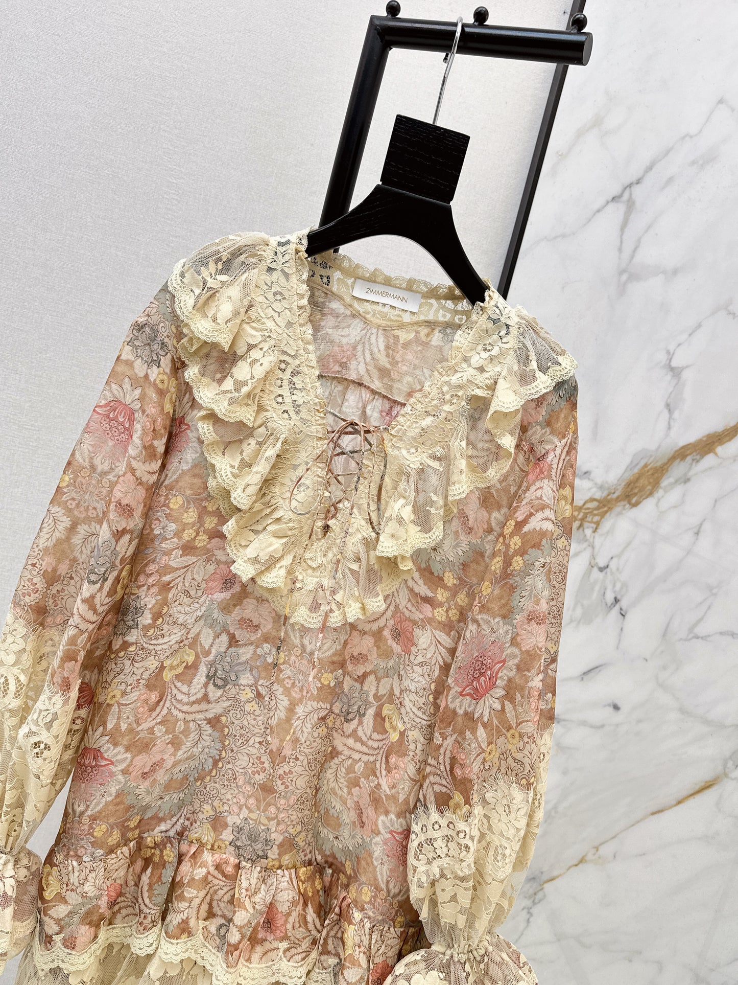 Zimm NEW lace contract flower dress