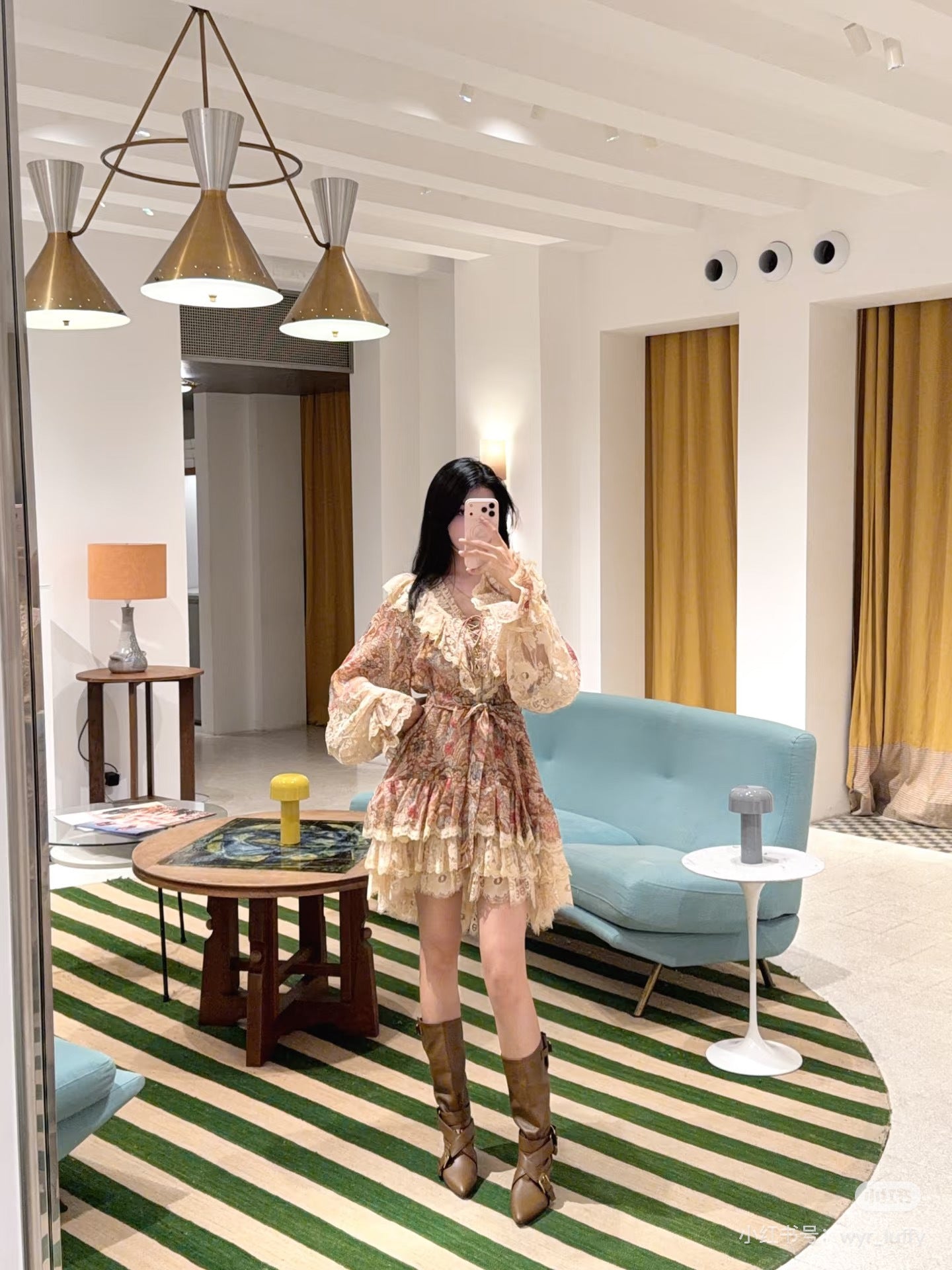 Zimm NEW lace contract flower dress