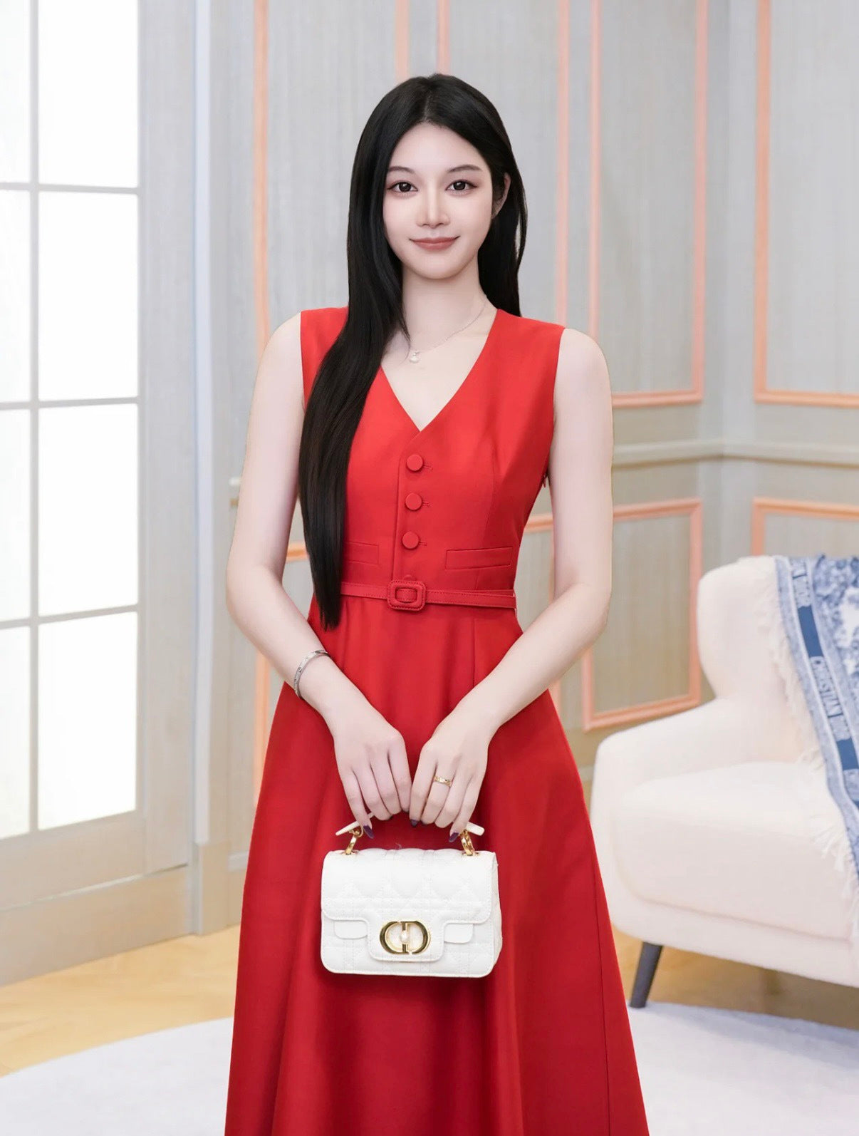 CD NEW sleeveless back-bow cocktail dress