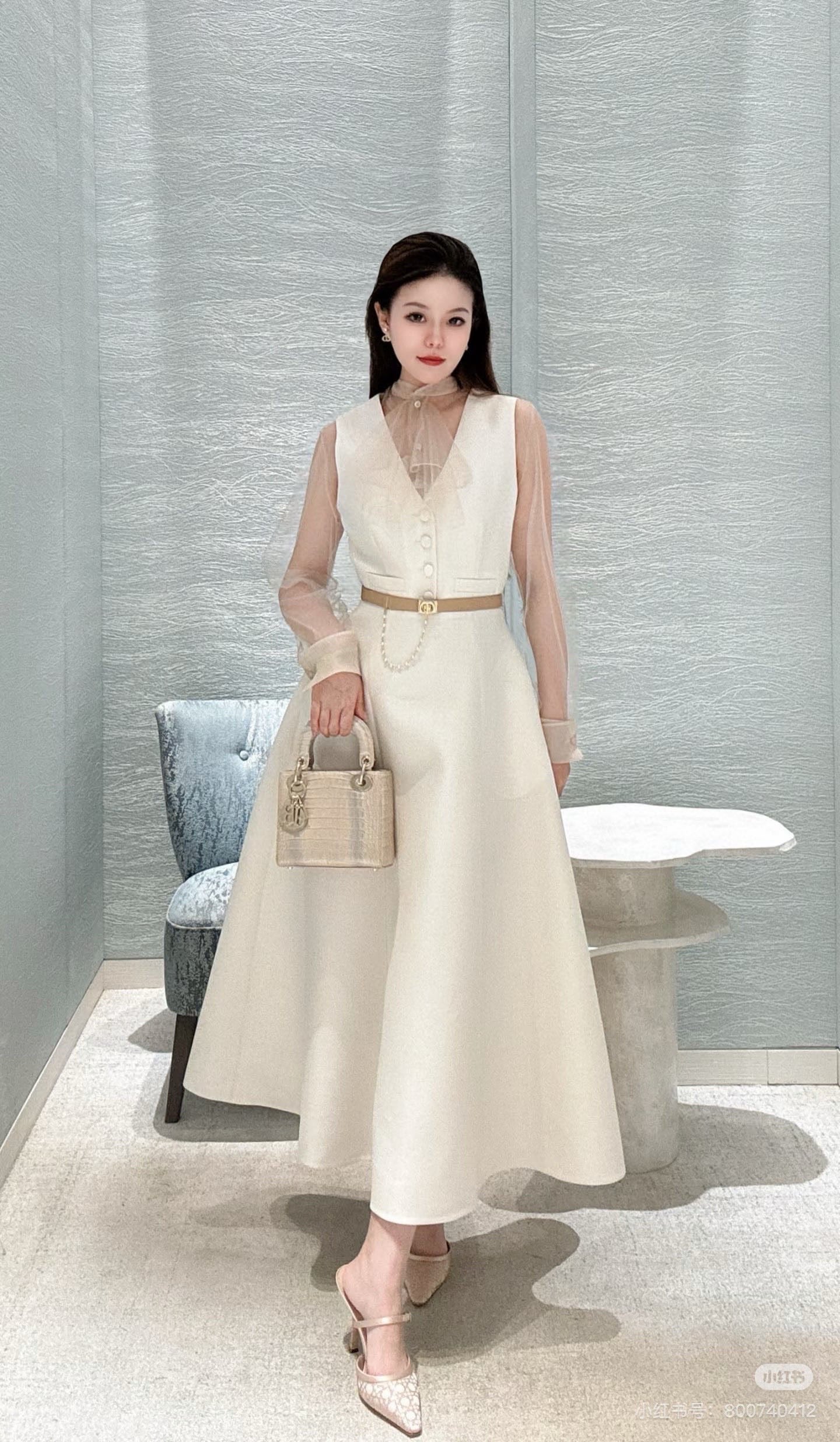 CD NEW sleeveless back-bow cocktail dress