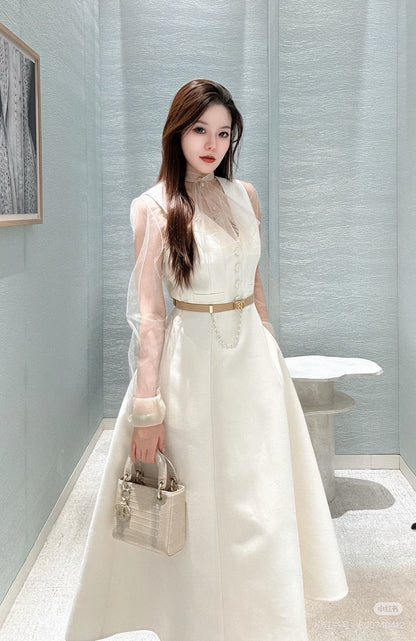 CD NEW sleeveless back-bow cocktail dress