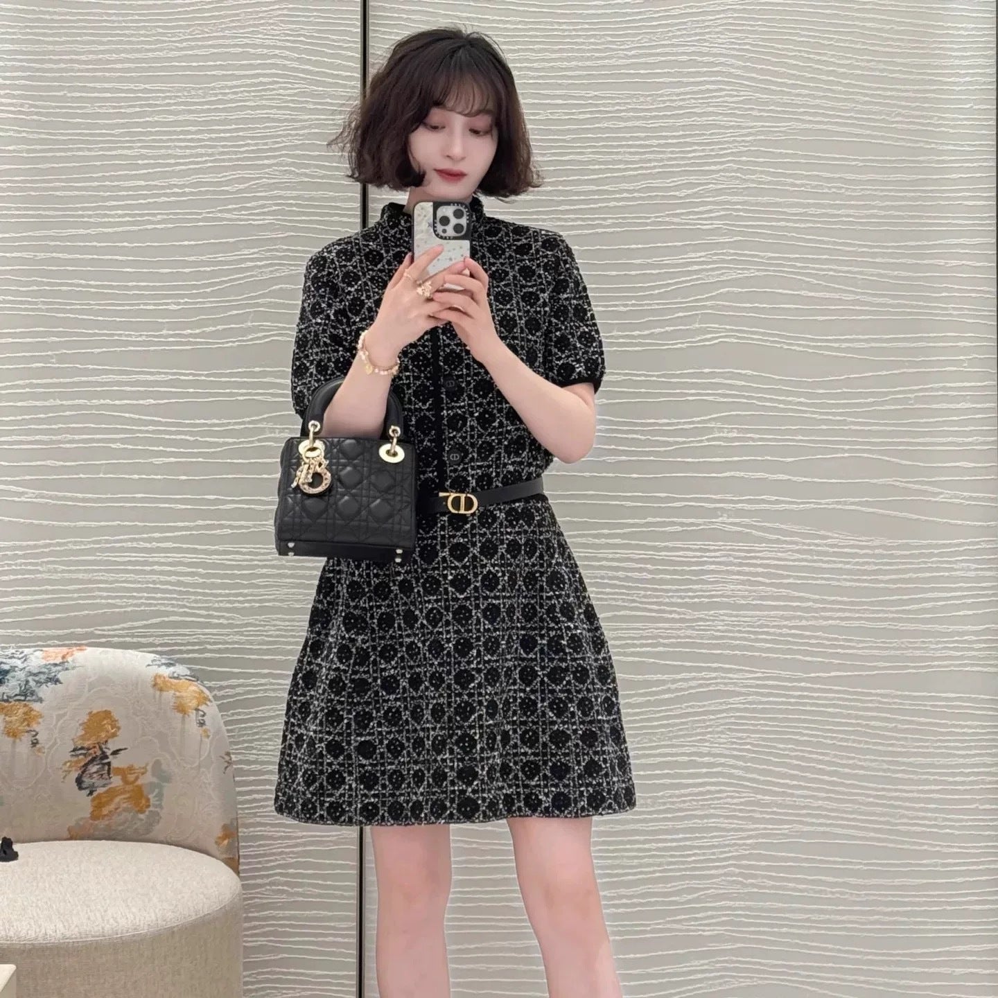 CD NEW woven tweed dress