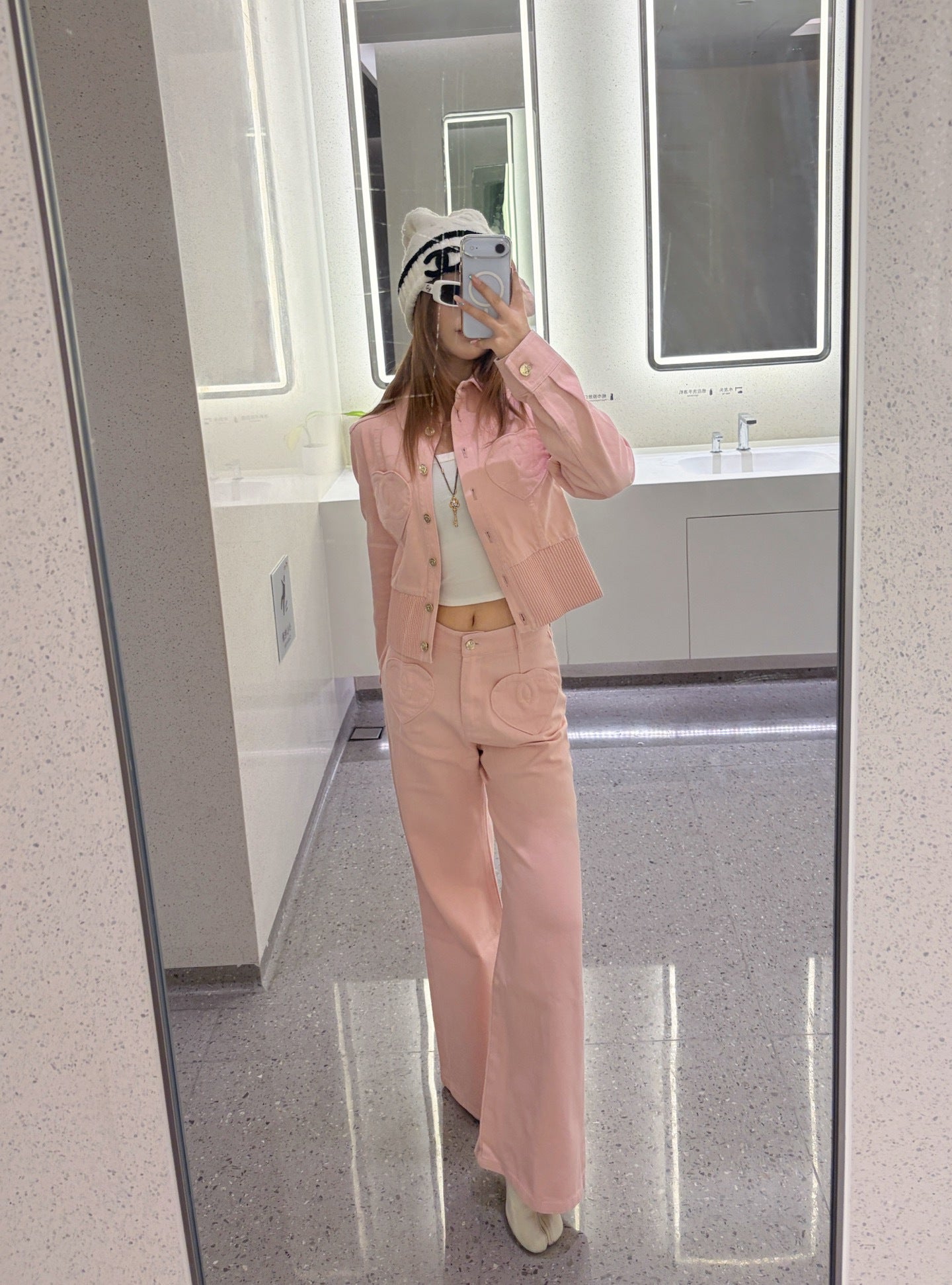 Chan NEW heart flared jeans