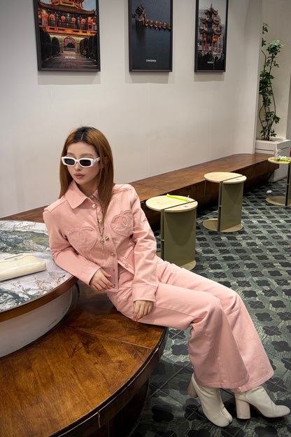 Chan NEW heart flared jeans