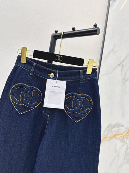 Chan NEW heart flared jeans