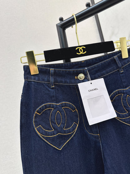 Chan NEW heart flared jeans