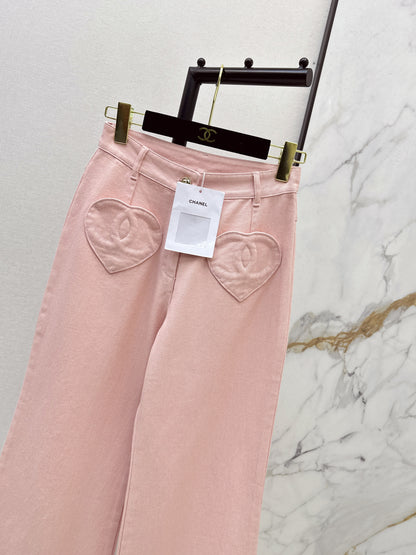Chan NEW heart flared jeans