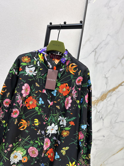 Guc NEW print floral silk shirt