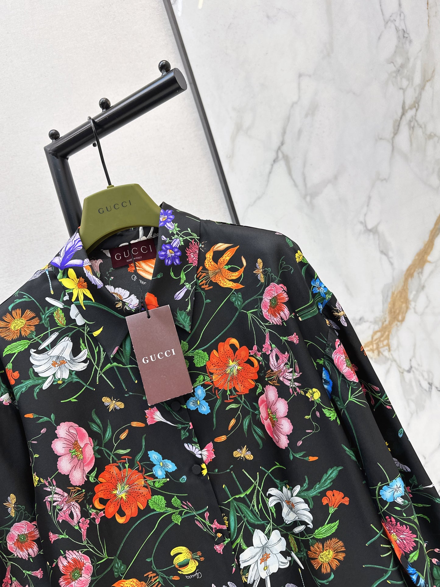 Guc NEW print floral silk shirt