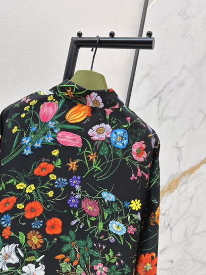 Guc NEW print floral silk shirt