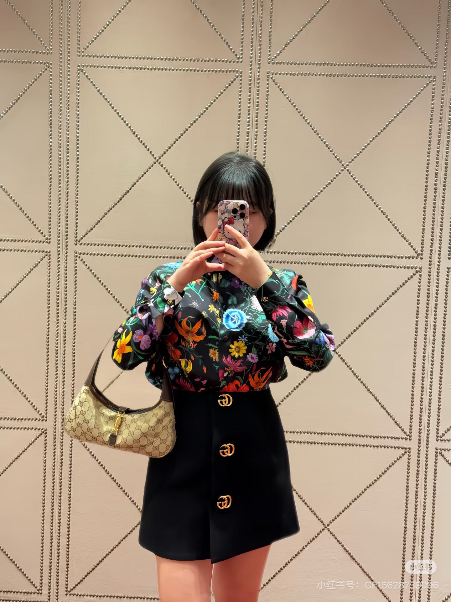 Guc NEW print floral silk shirt