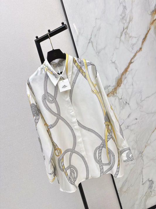 Herm NEW floral print silk shirt